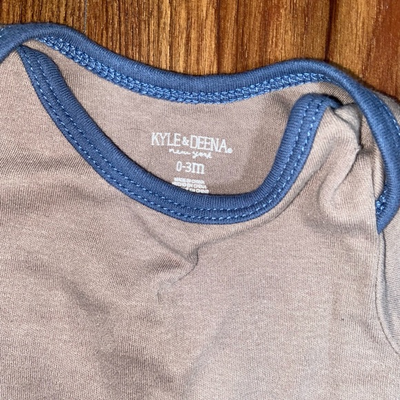 brown & navy blue 0-3m short sleeve tee - Picture 2 of 2